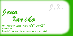 jeno kariko business card